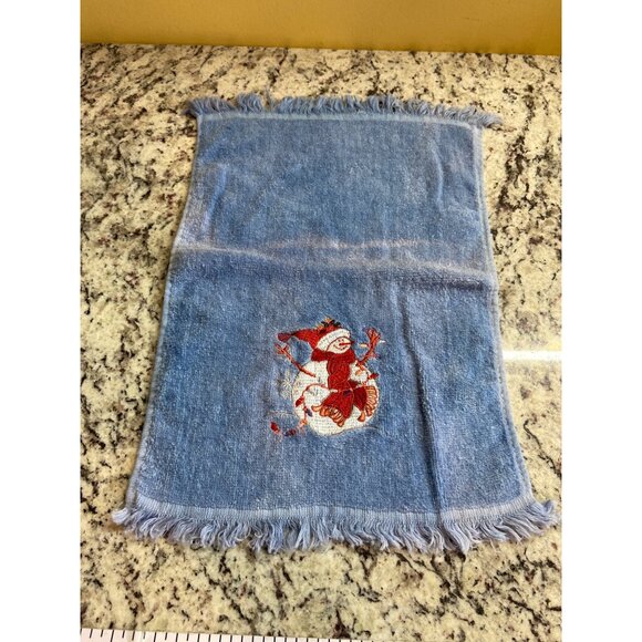 Christmas Embroidered Towels Merry Xmas Tree Snowman Holiday Kitchen Bath Set 4 - Picture 12 of 13